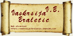 Vaskrsija Braletić vizit kartica